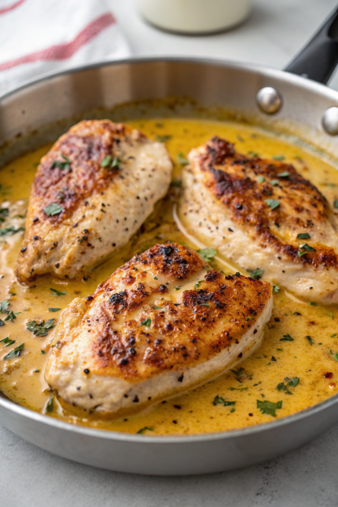 Pan Seared Chicken with Lemon Mustard Sauce Recipe