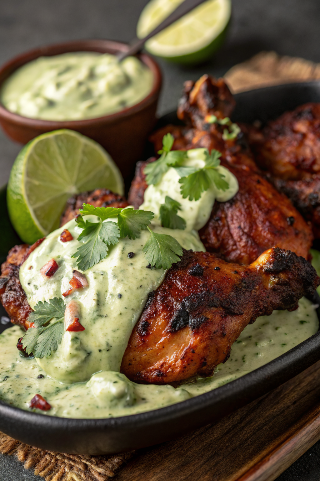 Peruvian Grilled Chicken with Creamy Green Sauce