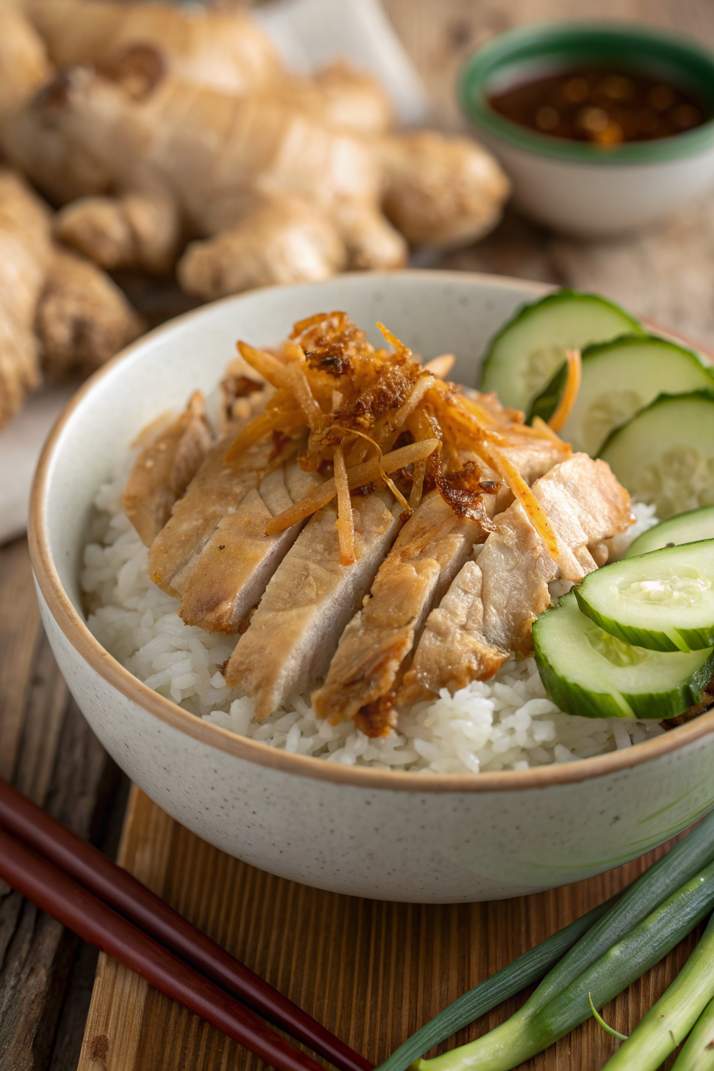 Poached Chicken with Shallot Oil Sauce