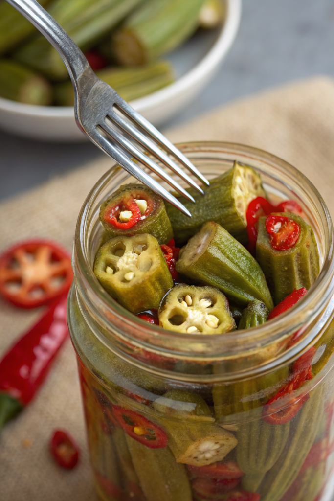 Quick Refrigerator Pickled Okra Recipe