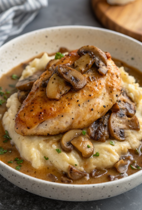 Skillet Chicken With Mushroom Gravy Recipe