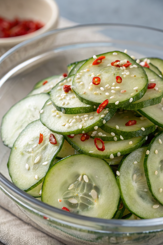 Spicy Spiral Cucumber Salad Recipe