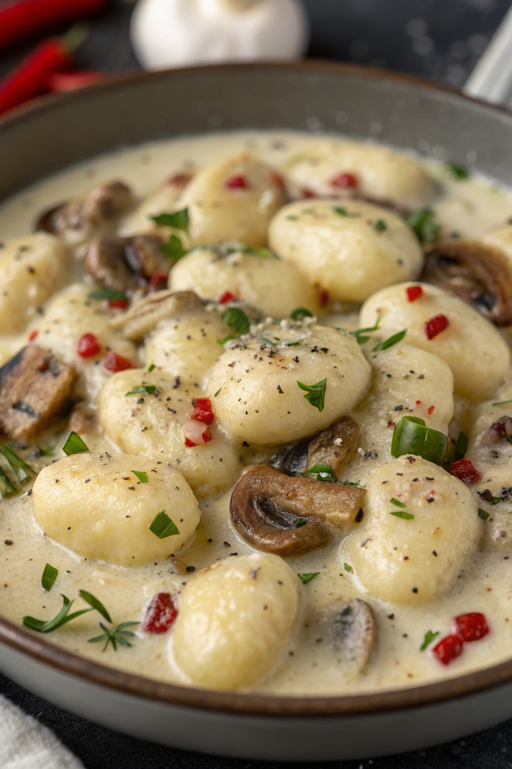 Spinach Mushroom Gnocchi Garlic Smoked Paprika Cream Sauce