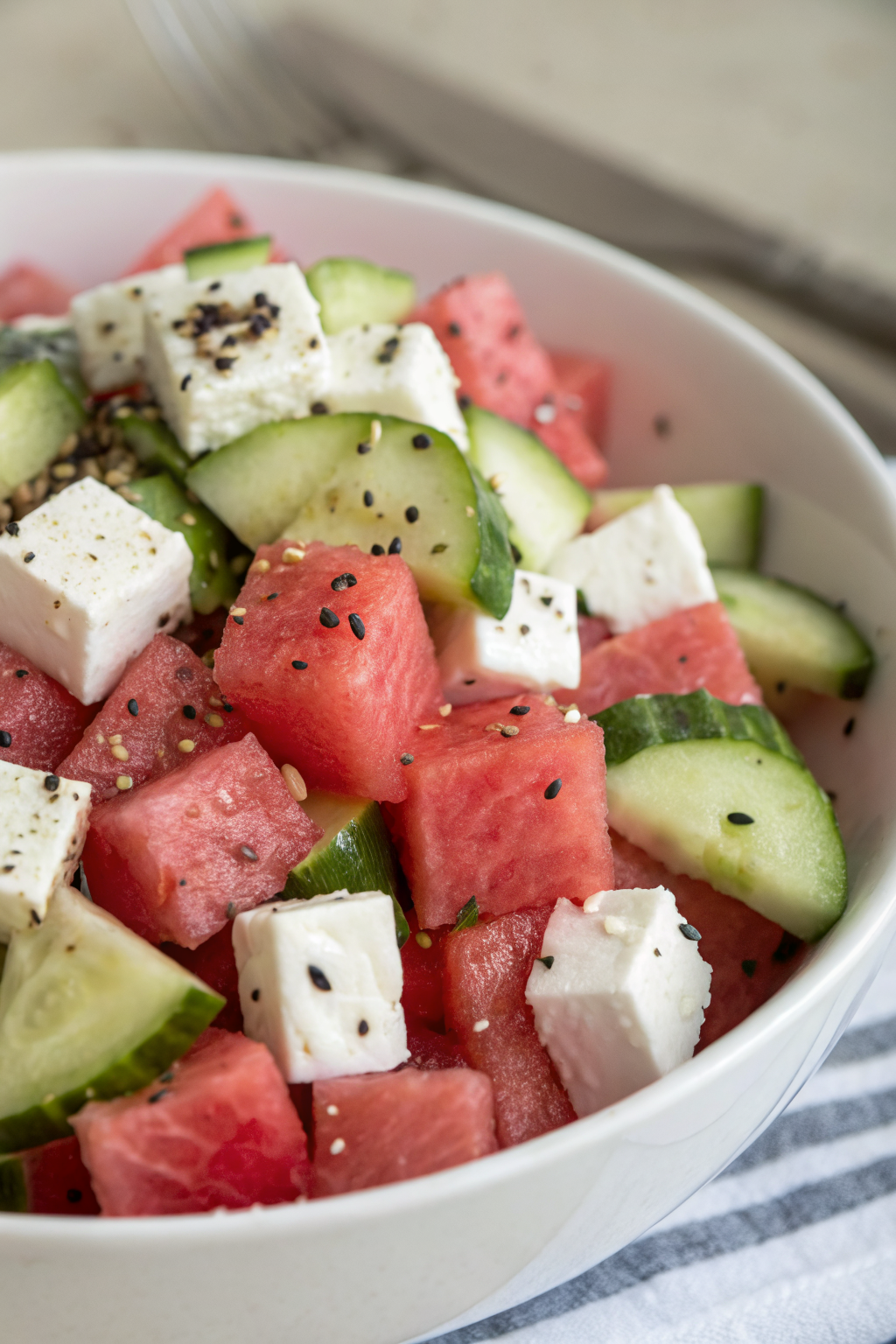 Watermelon Cucumber and Feta Salad Recipe