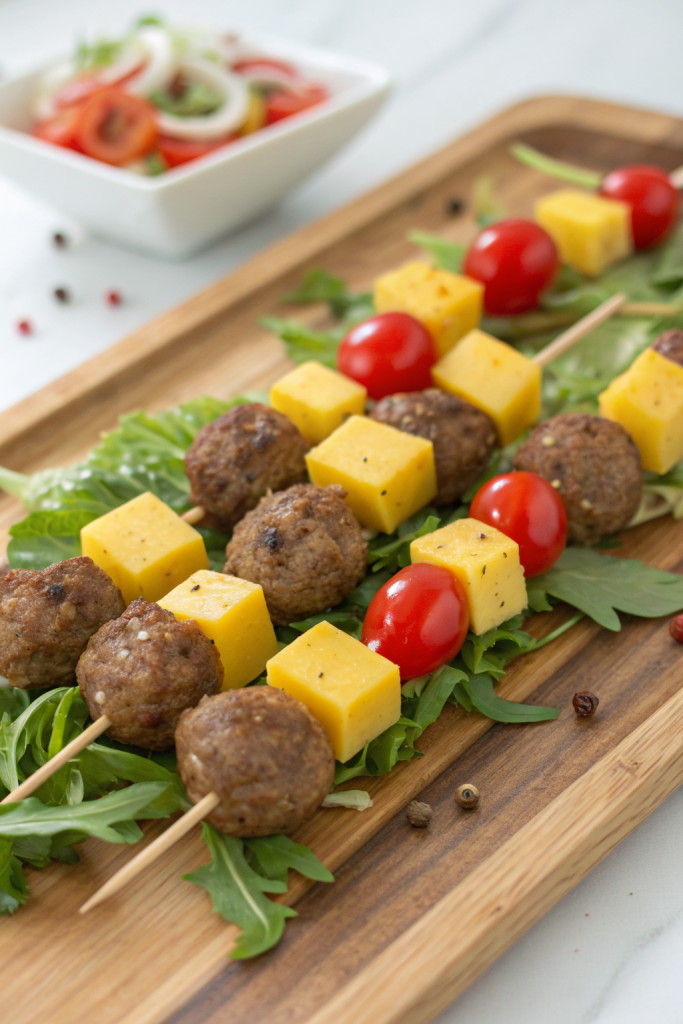 Cheeseburger Meatball Kabobs Recipe