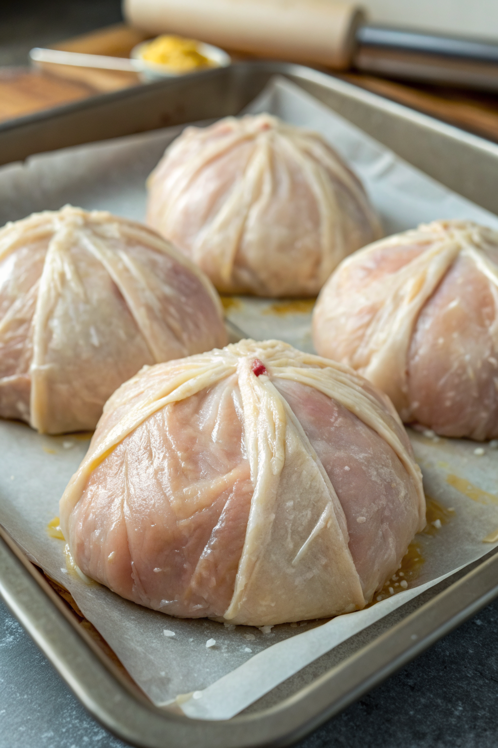 Chicken Stuffed with Mushrooms Onions