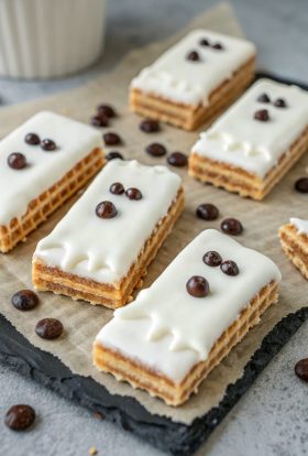 Chocolate Dipped Ghost Wafer Cookies Recipe