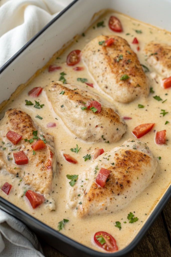 Creamy Baked Tuscan Chicken Breasts Recipe