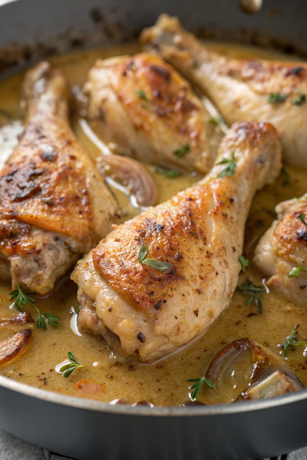 Creamy Garlic Chicken Drumsticks Recipe