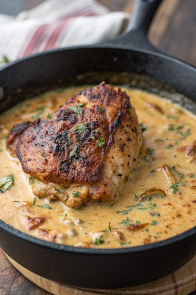 Creamy Garlic Chicken Thighs Recipe