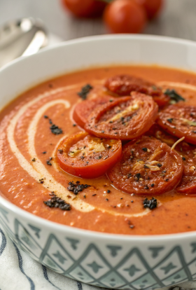 Creamy Roasted Garlic Tomato Soup Recipe