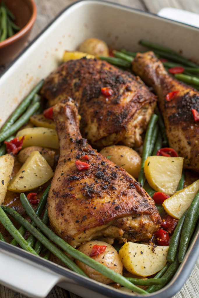 Crispy Oven-Baked Chicken Thighs with Veggies