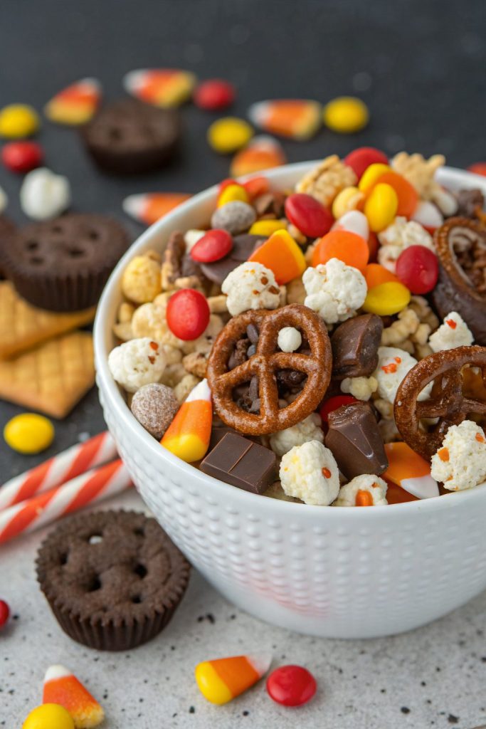 Fall Harvest Caramel Popcorn Snack Mix