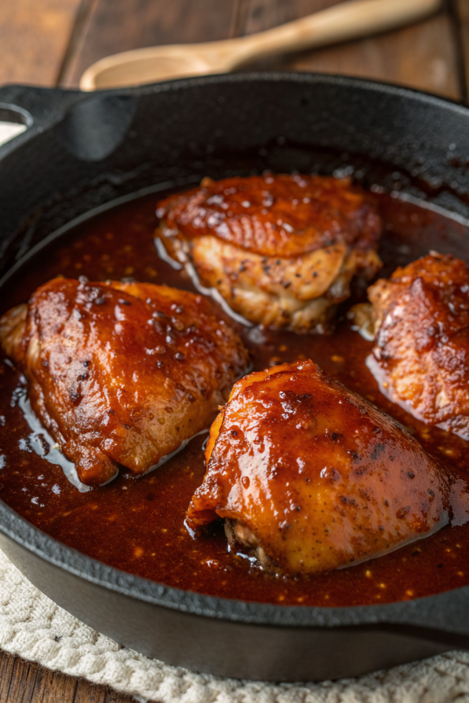 Garlic Butter Chicken Thighs with Potatoes Skillet Recipe
