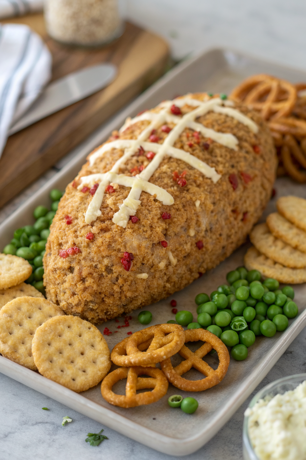 Jalapeno Popper Football Cheese Ball Recipe