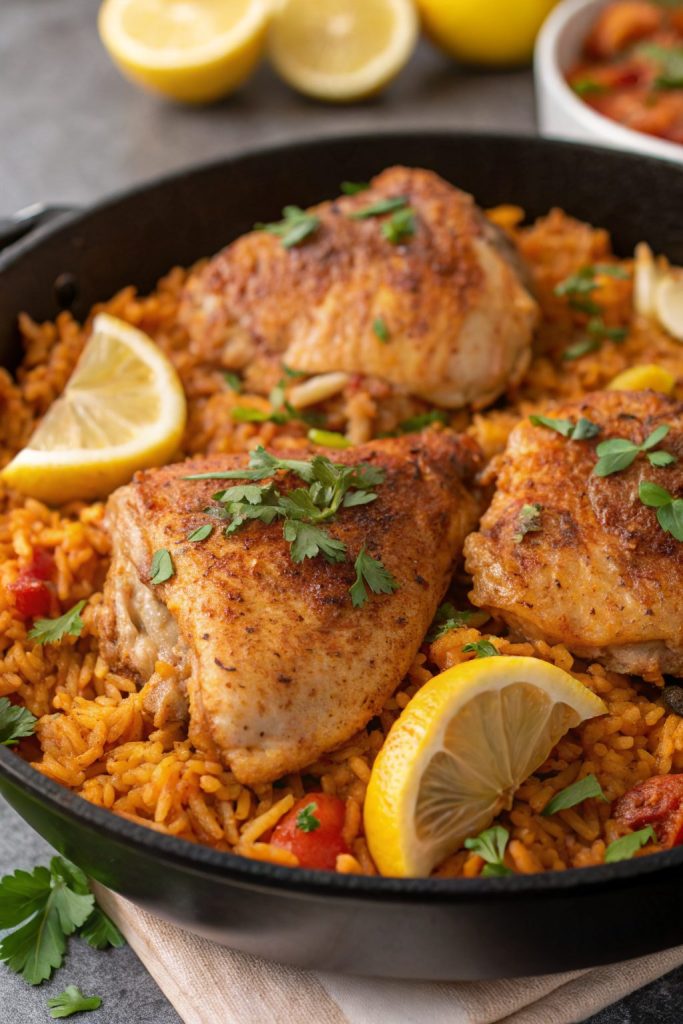One Pan Spanish Chicken Rice Recipe