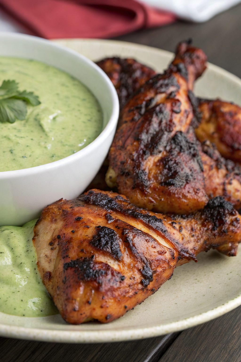 Peruvian Chicken with Creamy Green Sauce