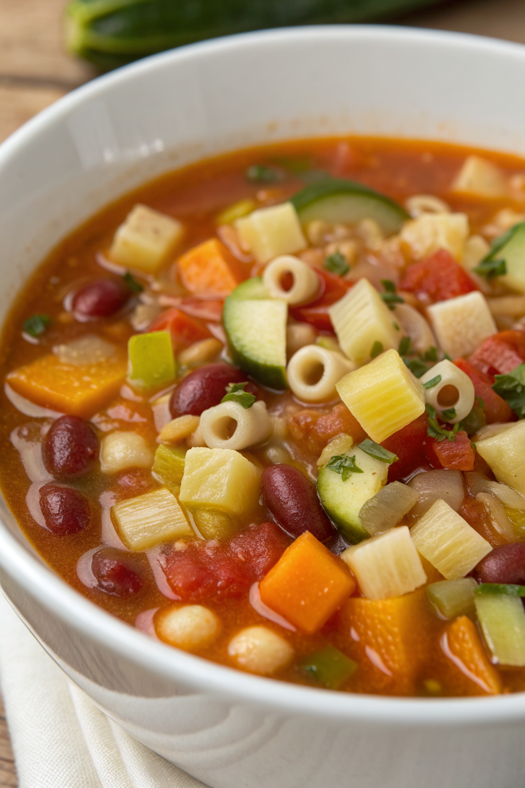 Simple Minestrone Soup with Gluten-Free Noodles Recipe