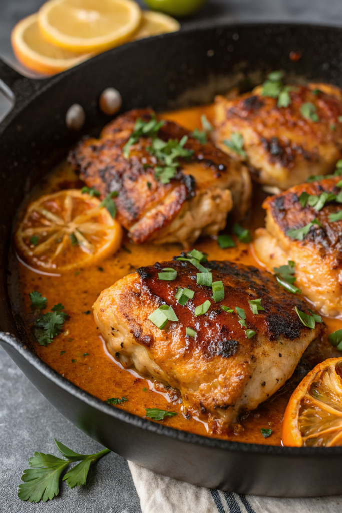 Skillet Bang Bang Chicken Thighs Recipe