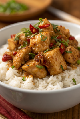 Chicken Scampi with Creamy Garlic Parmesan Rice