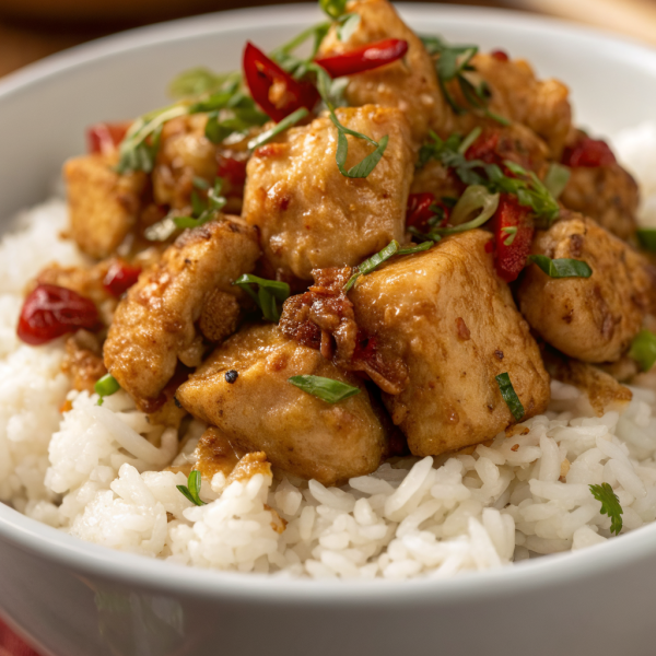 Chicken Scampi with Creamy Garlic Parmesan Rice