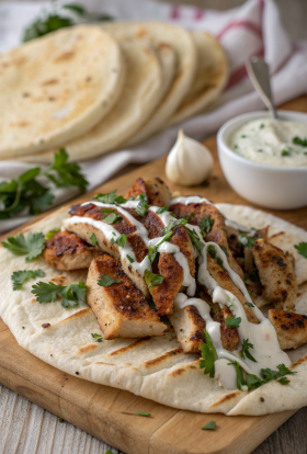 Chicken Shawarma with Garlic Sauce Recipe