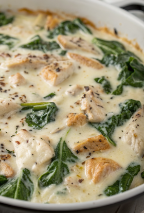 Chicken and Spinach Casserole with Cream Cheese
