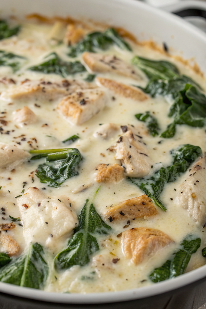 Chicken and Spinach Casserole with Cream Cheese