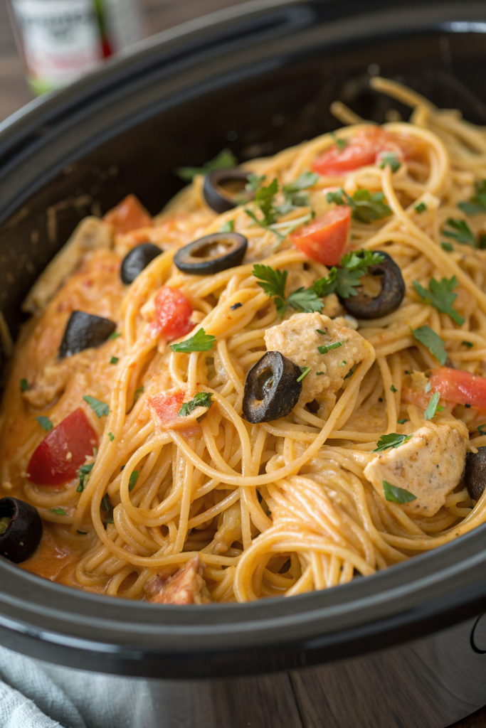 Classic Crockpot Chicken Spaghetti Recipe