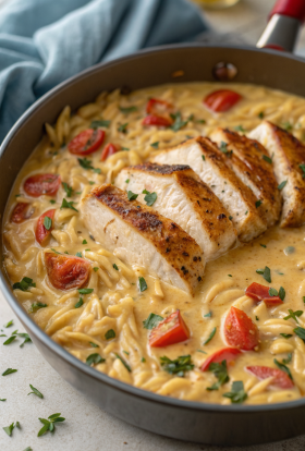 Creamy Tuscan Chicken Orzo Recipe