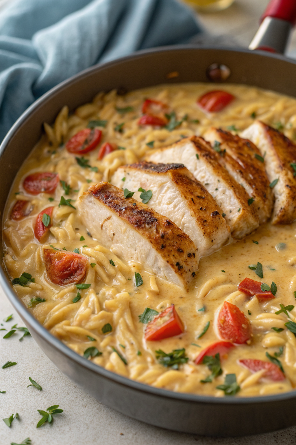 Creamy Tuscan Chicken Orzo Recipe