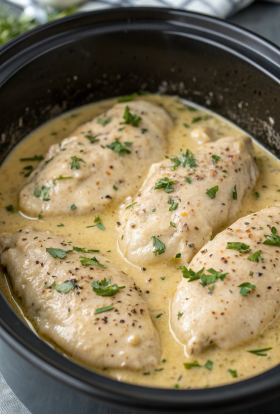 Crockpot Creamy Garlic Parmesan Chicken Recipe