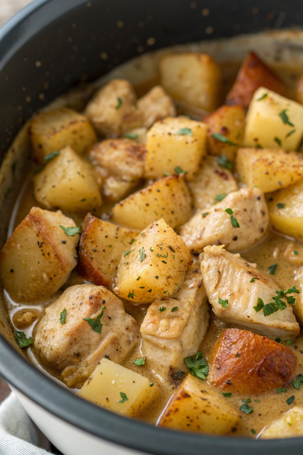 Garlic Parmesan Crockpot Chicken and Potatoes