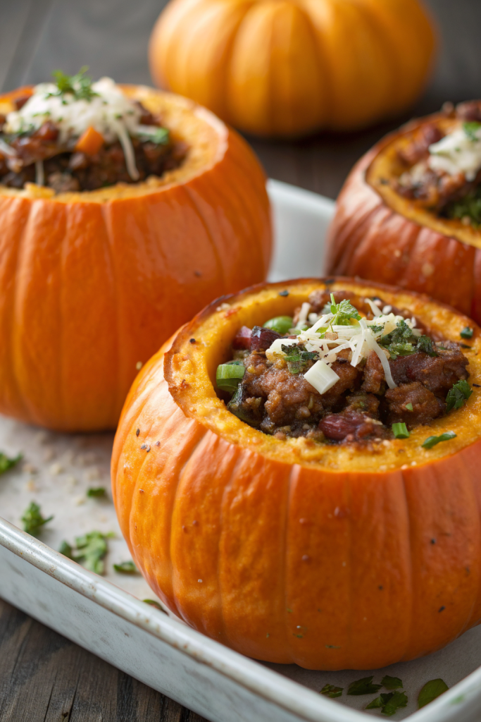 Ground Turkey & Brown Butter Sage Stuffed Pumpkins