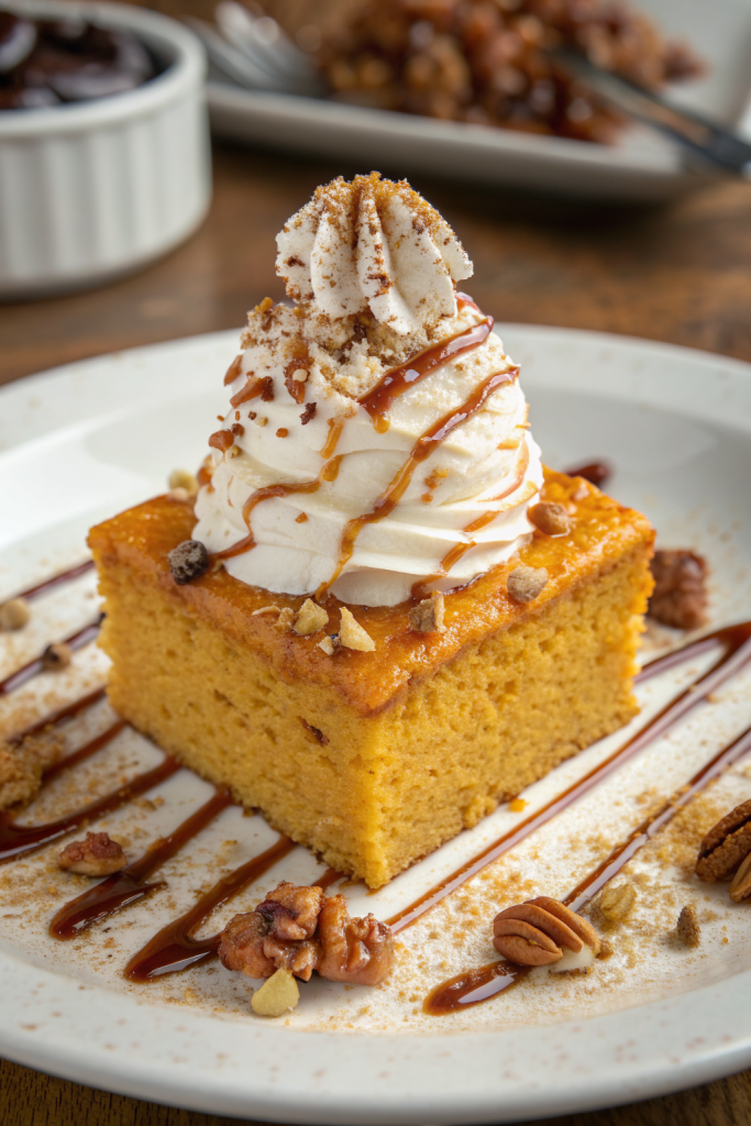 Pumpkin Pie Dump Cake With Spice Cake Mix