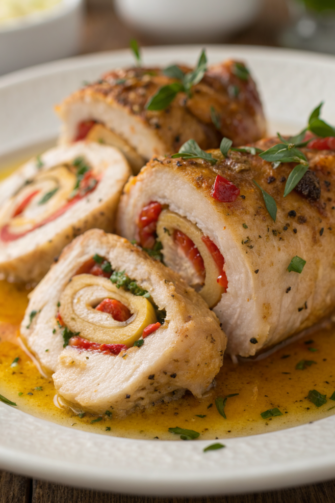 Rolled-Up Chicken with Feta Spinach Sun-Dried Tomatoes