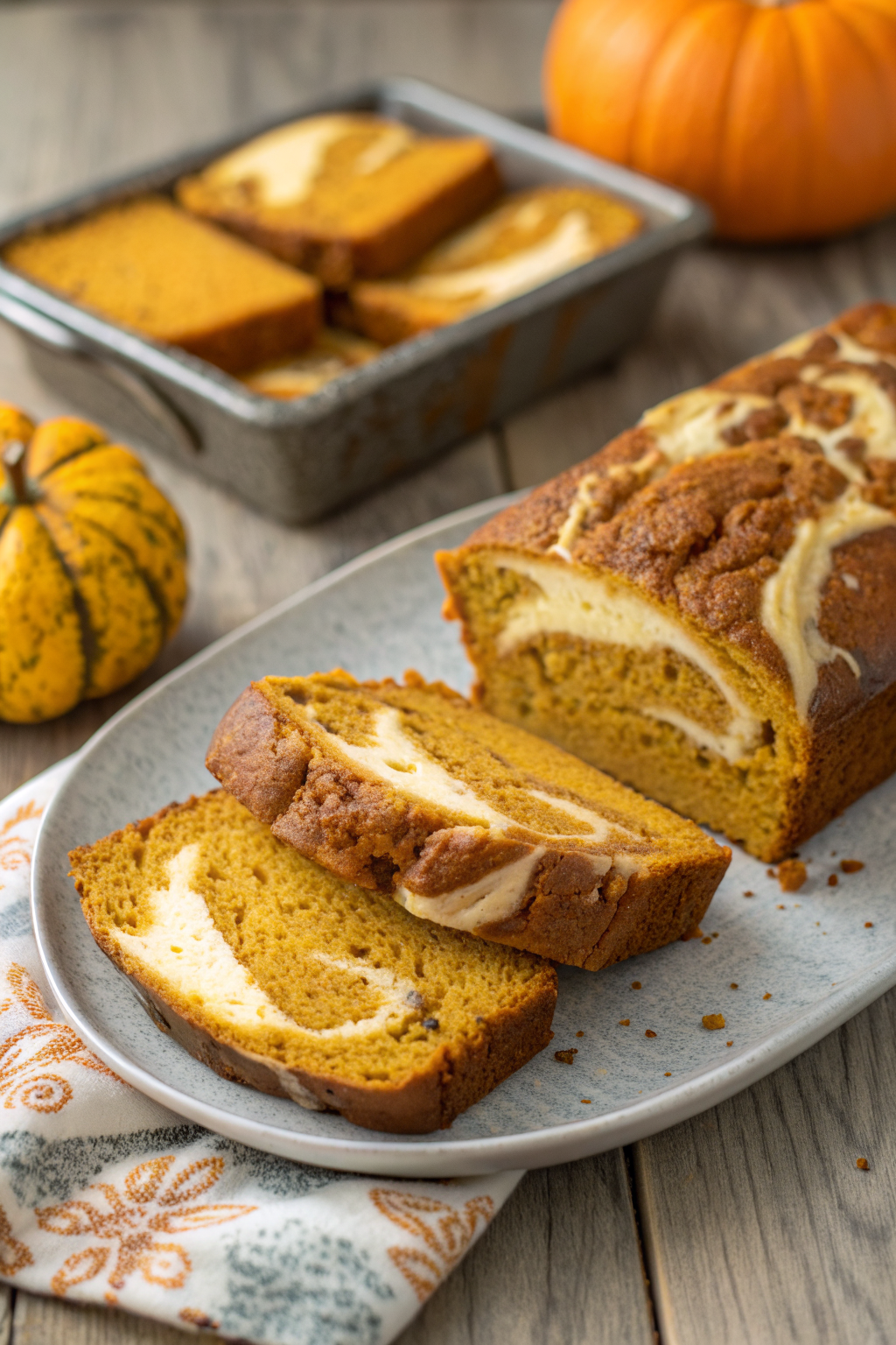 Savory Pumpkin Bread with Cream Cheese Filling