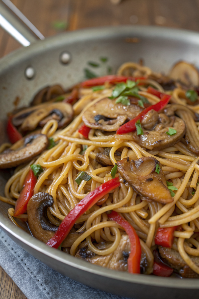 Udon Noodle Stir Fry with Mushrooms Recipe