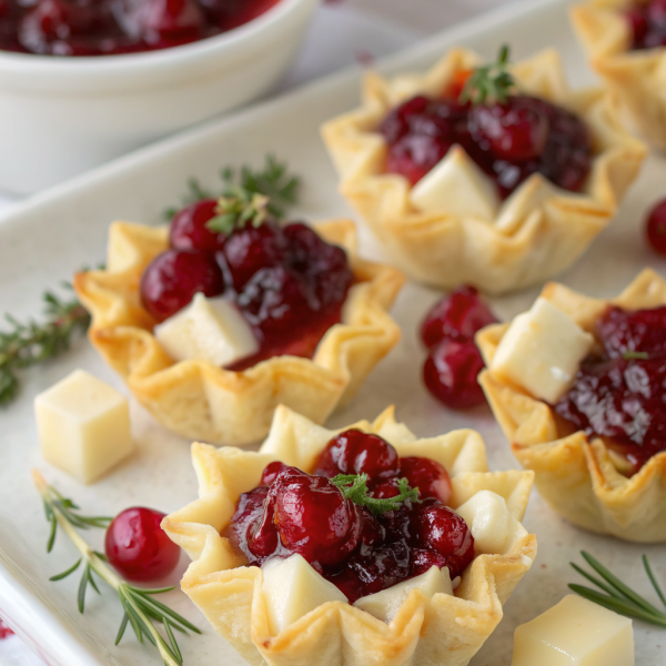 Baked Cranberry Brie Bites Recipe