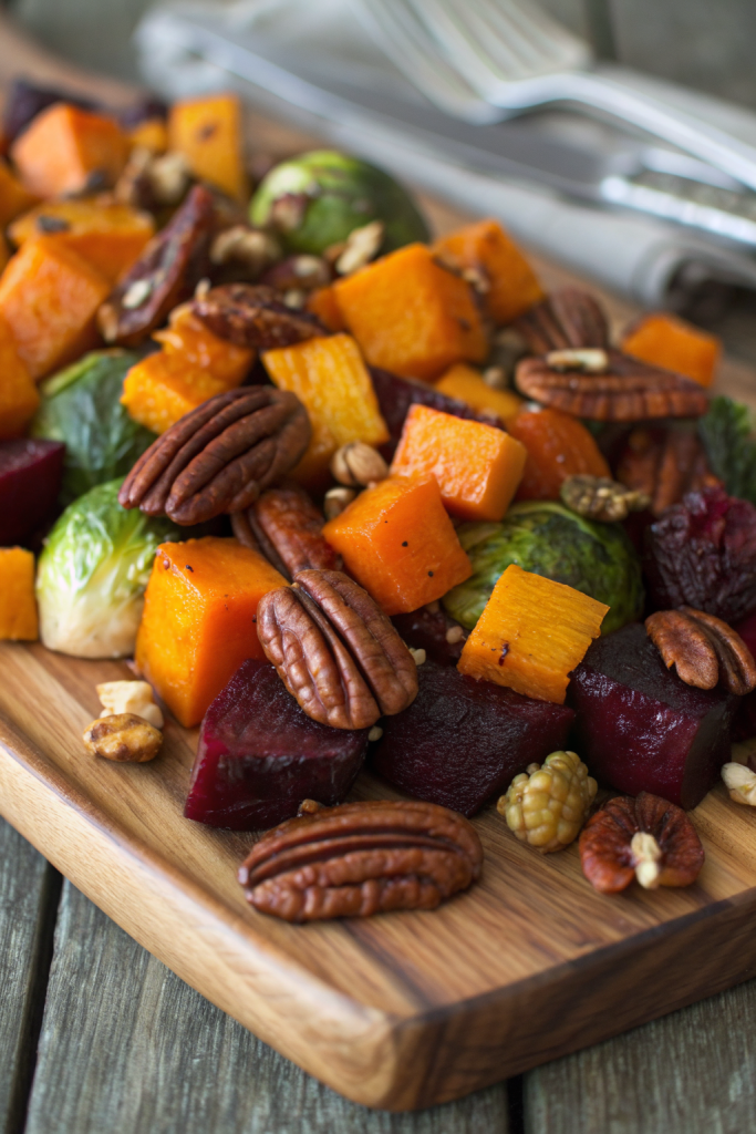 Brussels sprouts Cranberries Pecans Beets