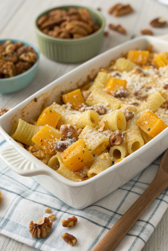 Cheesy Pasta Bake with Pumpkin