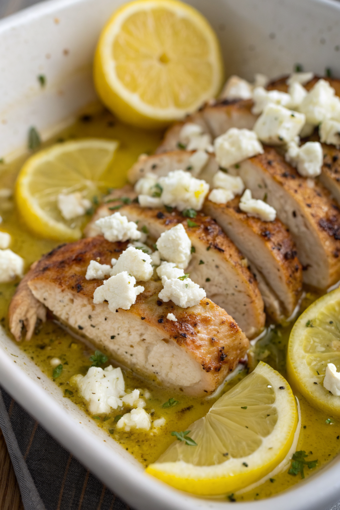 Greek Chicken with Lemon and Feta Recipe