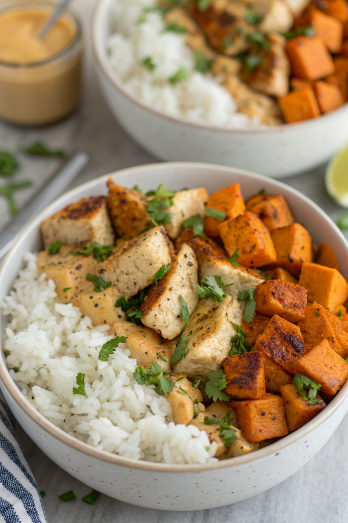 Healthy Chicken and Sweet Potato Bowls Recipe