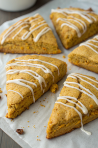 Healthy Pumpkin Scones Recipe with Maple Glaze