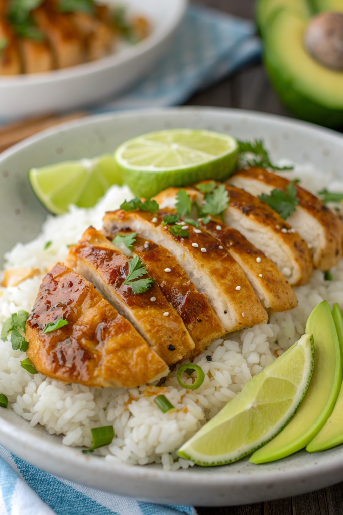 Honey Lime Chicken & Avocado Rice Bowl Recipe