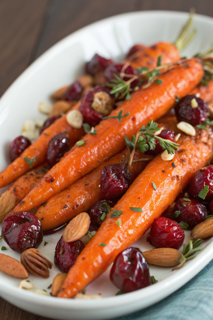 Maple Roasted Carrots With Cranberries Recipe