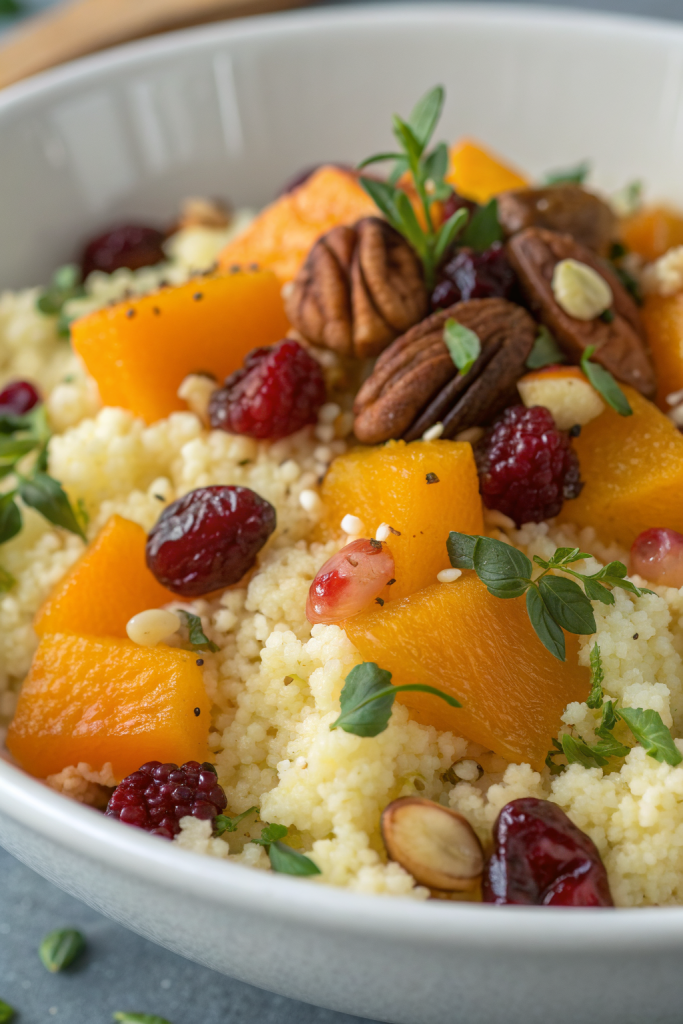 Roasted Pumpkin Quinoa Salad With Pecan Cranberry
