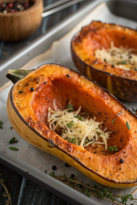 Stuffed Acorn Squash with Creamed Spinach