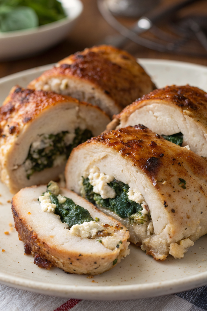 Tasty Chicken Breast with Feta and Spinach