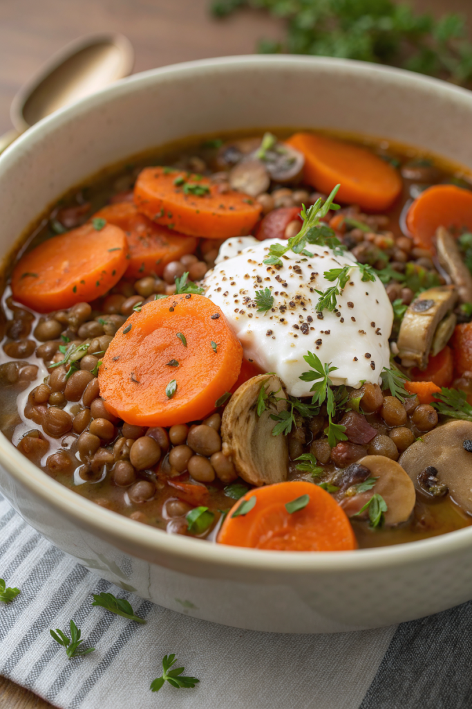 Vegan Lentil Mushroom Stew Recipe